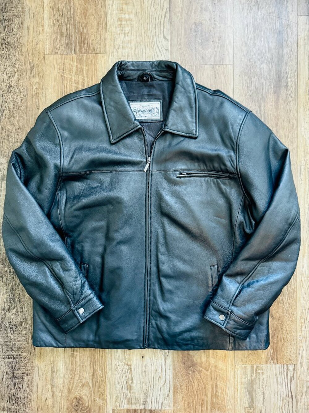 RARE Sawyer of Napa Mens Beautiful Supple Black Leather Jacket Nappa Finish XXL